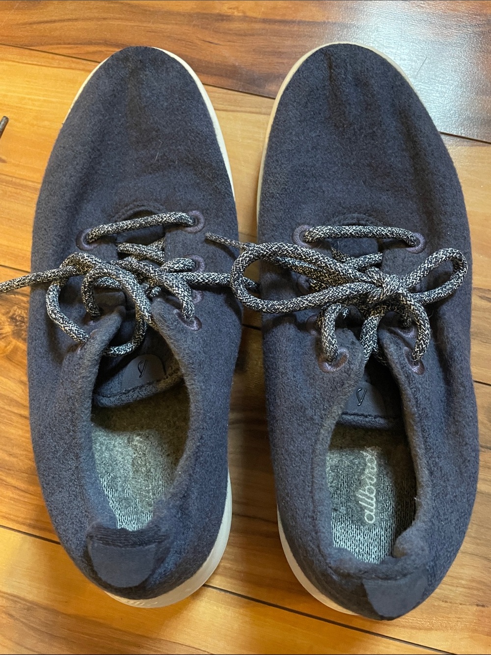 allbirds navy wool Lace-Up Sneakers with Cream Soles women’s size 10